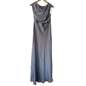 The Topshop Long Criss Cross Top Dress - Dark Gray - Size 12